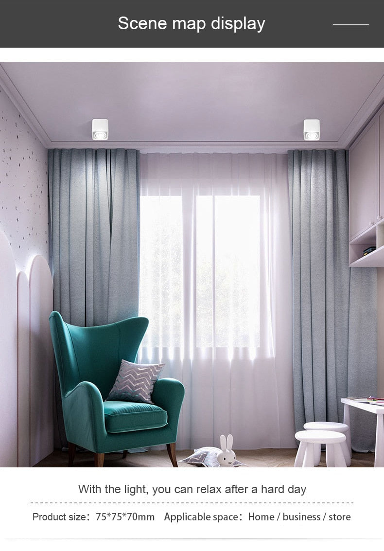 FLKL LED Downlight Ceiling Spotlights Living Lamp Nordic Lighting For Kitchen Aisle Spot Light Surface Mounted AC90-250V