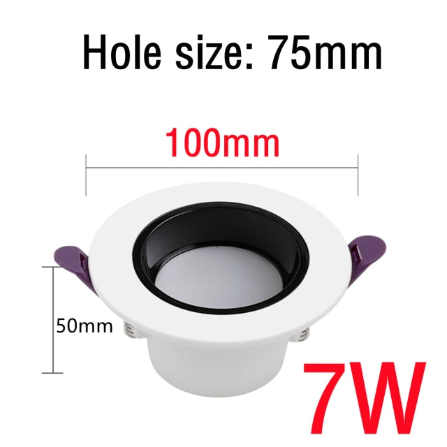 High CRI Deep Anti-glare Led Downlight Narrow Embedded Ultra-thin 9W 12W 18W 24W Led Ceiling Spotlight Aluminum Downlights