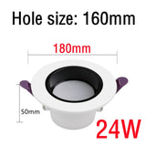 High CRI Deep Anti-glare Led Downlight Narrow Embedded Ultra-thin 9W 12W 18W 24W Led Ceiling Spotlight Aluminum Downlights