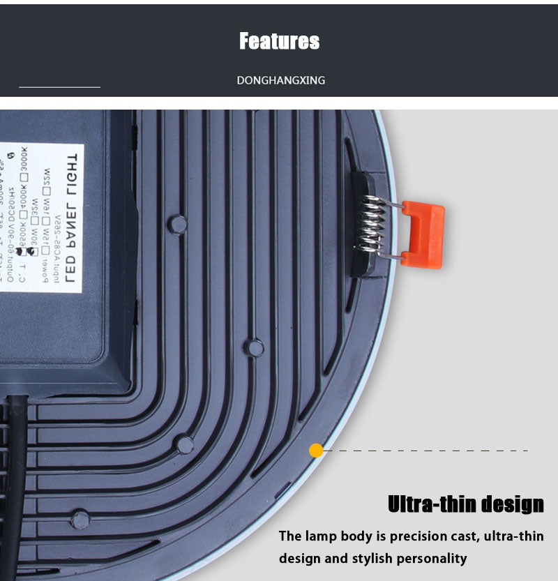 QIUBOSS LED Panel Lights 220V Led Recessed Downlight Ultra-thin Ceiling Lamps 5W 8W 30W Lighting Light 6000K for Bedroom Kitchen