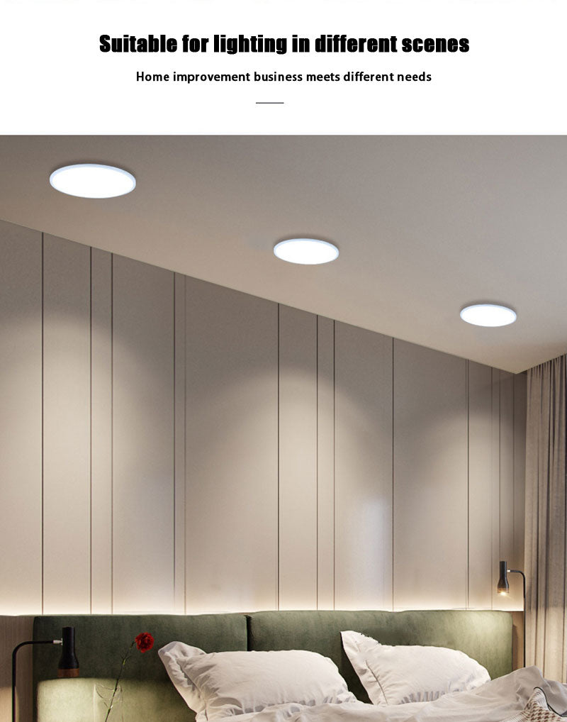 QIUBOSS LED Panel Lights 220V Led Recessed Downlight Ultra-thin Ceiling Lamps 5W 8W 30W Lighting Light 6000K for Bedroom Kitchen