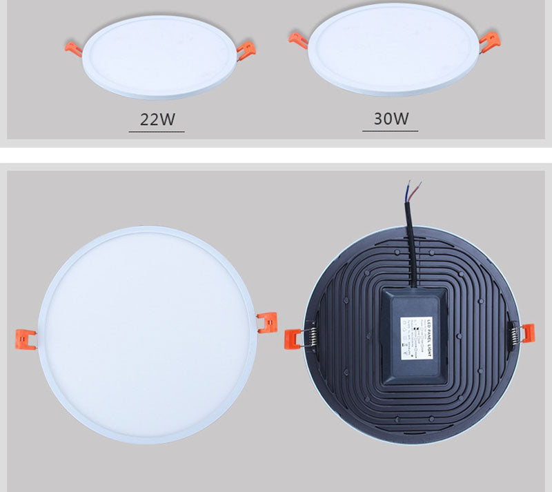 QIUBOSS LED Panel Lights 220V Led Recessed Downlight Ultra-thin Ceiling Lamps 5W 8W 30W Lighting Light 6000K for Bedroom Kitchen