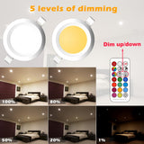 Dimmable LED Spot light 7W round downlight RGB Recessed Ceiling Lamp 220V 110V RGBW Color Changing LED Lighting for Room Bedroom