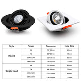 360 Degree Dimmable LED Downlight 7W 10W LED Bulb 15W 18W LED Ceiling Lamp COB Spot Light for Indoor Spotlight Lightings