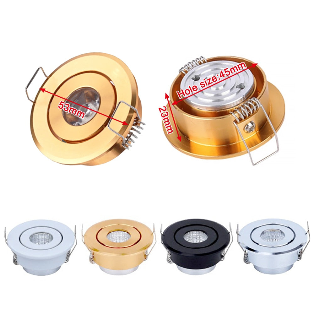 LED Spotlights 1W Mini AC85-265V 100PCS Recessed Light Led Downlight Jewelry Cabinet Lamp LED Mini Spotlight Lamp