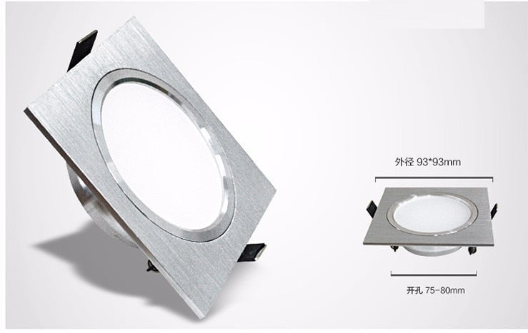 Square LED Downlight Lamp Dimmable 15w 10w 5w Panel Lights 220v Recessed Ceiling lamp Bulb for Kitchen Office Home lampada lamp