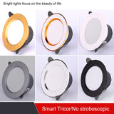 Downlight 3colors in 1 Lamp Natural White/Warm/Cold 5w 2pcs/lot LED Spot Light Indoor Recessed Lamp AC 220V LED Spotlight