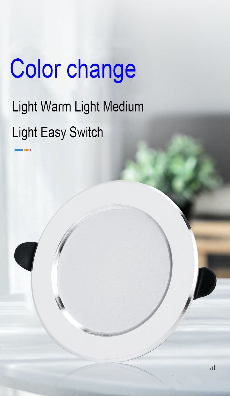 Downlight 3colors in 1 Lamp Natural White/Warm/Cold 5w 2pcs/lot LED Spot Light Indoor Recessed Lamp AC 220V LED Spotlight