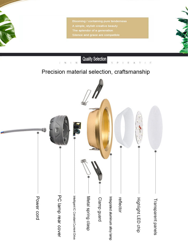 Downlight 3colors in 1 Lamp Natural White/Warm/Cold 5w 2pcs/lot LED Spot Light Indoor Recessed Lamp AC 220V LED Spotlight