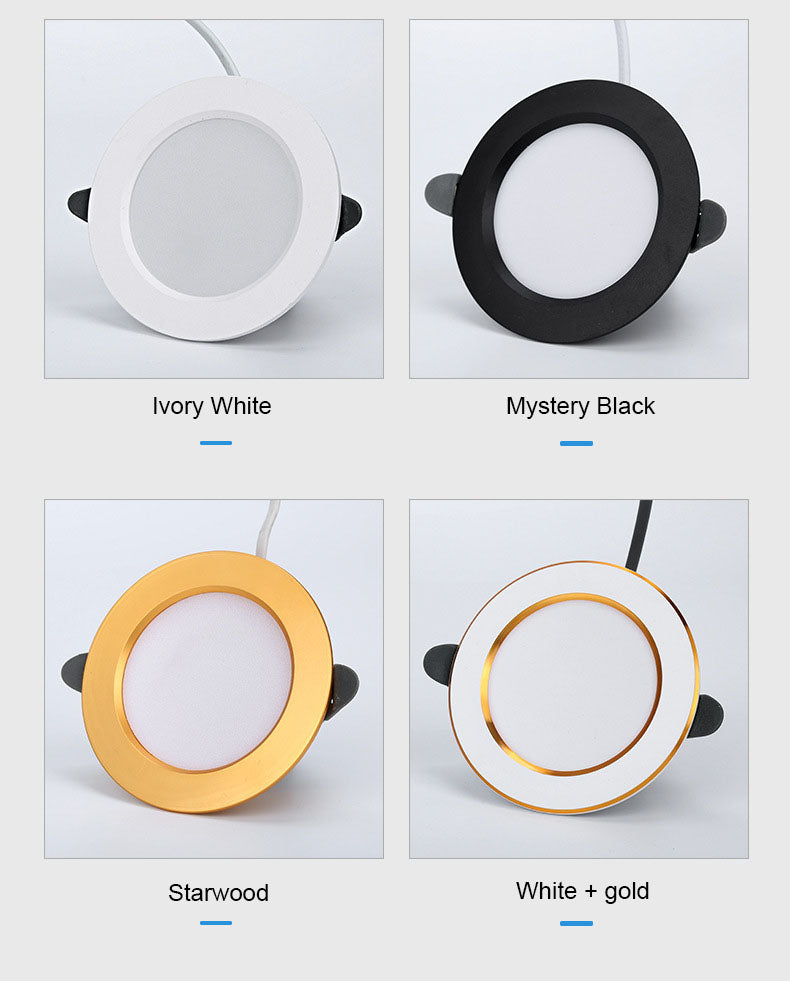 Downlight 3colors in 1 Lamp Natural White/Warm/Cold 5w 2pcs/lot LED Spot Light Indoor Recessed Lamp AC 220V LED Spotlight