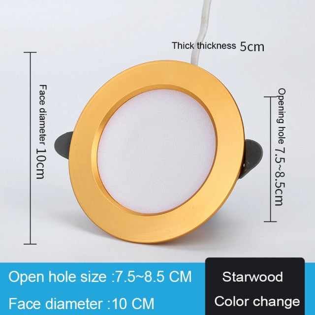 Downlight 3colors in 1 Lamp Natural White/Warm/Cold 5w 2pcs/lot LED Spot Light Indoor Recessed Lamp AC 220V LED Spotlight