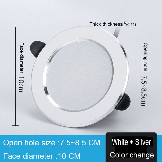 Downlight 3colors in 1 Lamp Natural White/Warm/Cold 5w 2pcs/lot LED Spot Light Indoor Recessed Lamp AC 220V LED Spotlight