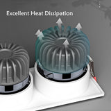 Led Downlight Recessed Dimmable Led Ceiling Light Spot Light Square Anti glare Design 7W 12W 15W For Living Room Bedroom Kitchen