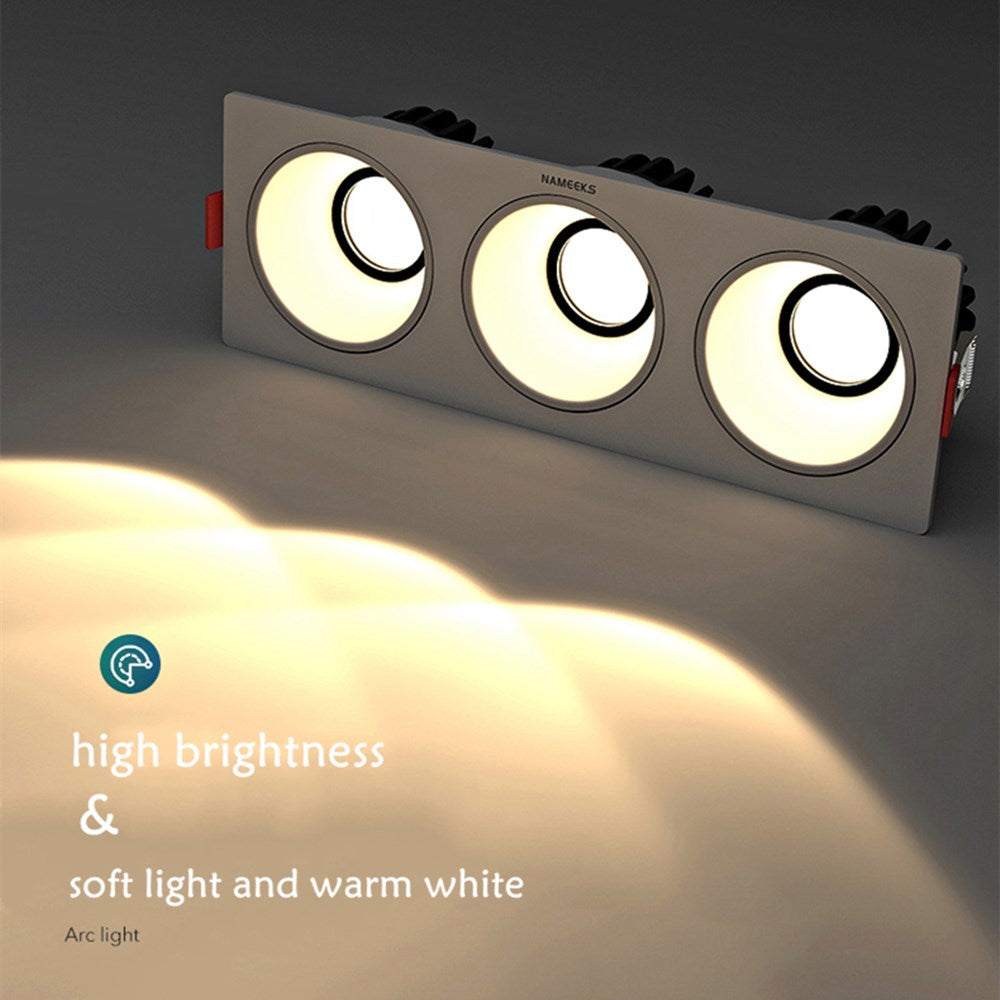 Led Downlight Recessed Dimmable Led Ceiling Light Spot Light Square Anti glare Design 7W 12W 15W For Living Room Bedroom Kitchen