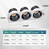 Led Downlight Recessed Dimmable Led Ceiling Light Spot Light Square Anti glare Design 7W 12W 15W For Living Room Bedroom Kitchen