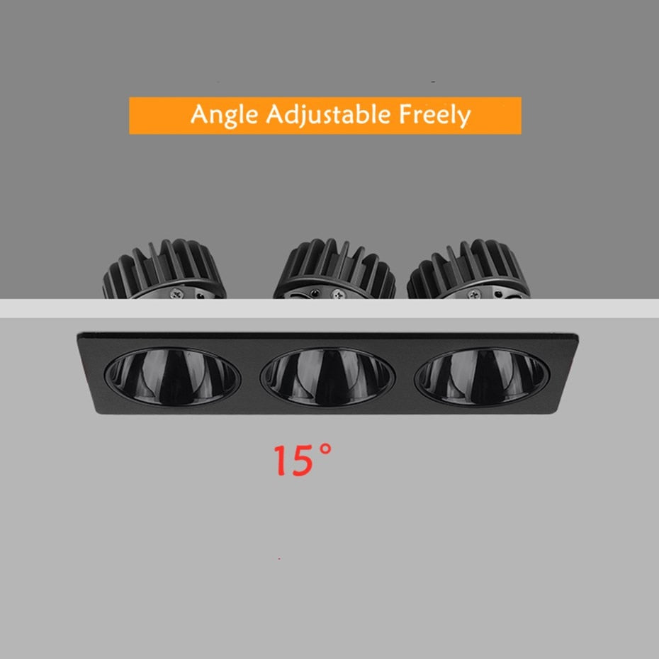 Led Downlight Recessed Dimmable Led Ceiling Light Spot Light Square Anti glare Design 7W 12W 15W For Living Room Bedroom Kitchen