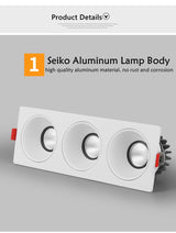 Led Downlight Recessed Dimmable Led Ceiling Light Spot Light Square Anti glare Design 7W 12W 15W For Living Room Bedroom Kitchen