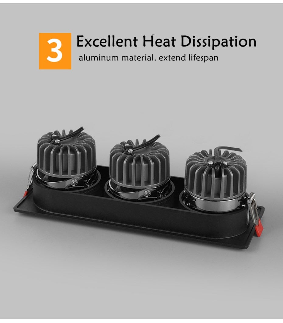 Led Downlight Recessed Dimmable Led Ceiling Light Spot Light Square Anti glare Design 7W 12W 15W For Living Room Bedroom Kitchen