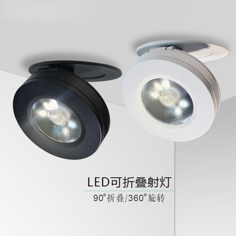 360-degree rotating ultra-thin LED downlight ceiling light wardrobe wine cabinet showcase corridor high CRI LED folding spotlight