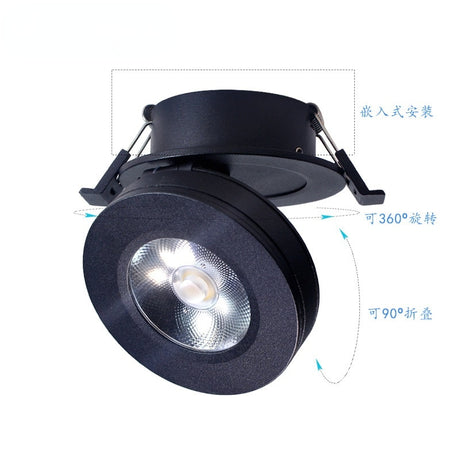 360-degree rotating ultra-thin LED downlight ceiling light wardrobe wine cabinet showcase corridor high CRI LED folding spotlight