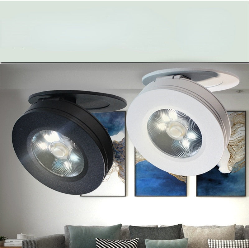 360-degree rotating ultra-thin LED downlight ceiling light wardrobe wine cabinet showcase corridor high CRI LED folding spotlight