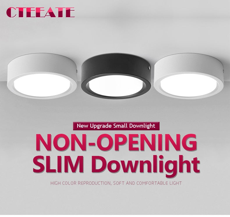 LED Downlight Surface Mounted Spot Ceiling Lamp 15W 18W 24W 12W 9W 7W 5W Ultra Thin Bedroom Living Room Lighting 220V