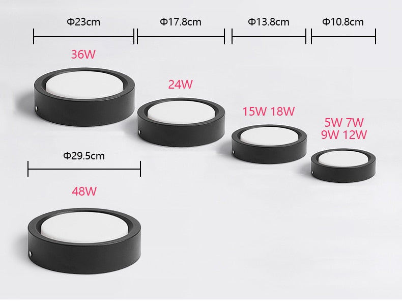 LED Downlight Surface Mounted Spot Ceiling Lamp 15W 18W 24W 12W 9W 7W 5W Ultra Thin Bedroom Living Room Lighting 220V