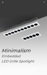 Modern LED Linear Downlights Recessed Anti-Glare Grille Ceiling Lamp AC85-265V Corridor Living Room Indoor Spot Lighting Fixture