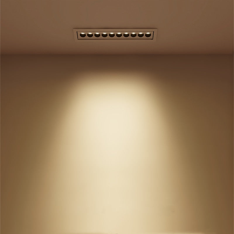 Modern LED Linear Downlights Recessed Anti-Glare Grille Ceiling Lamp AC85-265V Corridor Living Room Indoor Spot Lighting Fixture