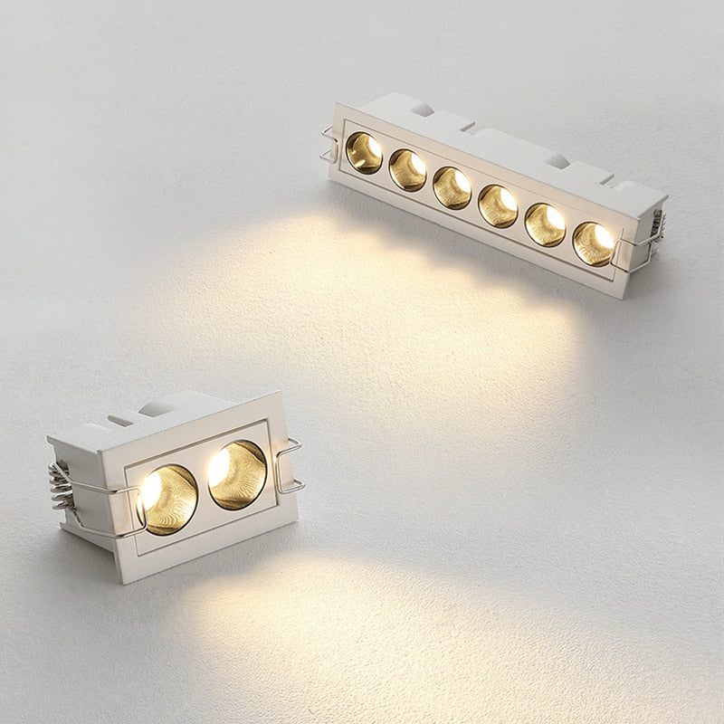 Modern LED Linear Downlights Recessed Anti-Glare Grille Ceiling Lamp AC85-265V Corridor Living Room Indoor Spot Lighting Fixture