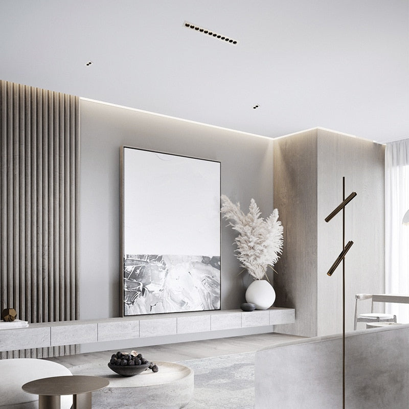 Modern LED Linear Downlights Recessed Anti-Glare Grille Ceiling Lamp AC85-265V Corridor Living Room Indoor Spot Lighting Fixture