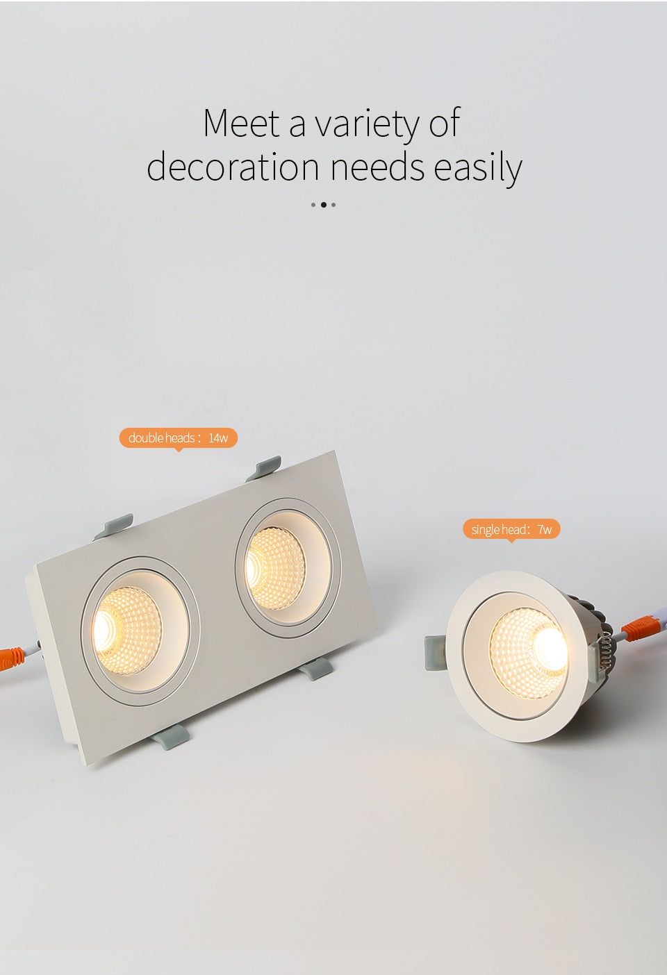 LED Recessed Ceiling Downlight 14W 7W LED Spot lighting Anti-Glare COB Spot light Indoor Lighting