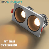 LED Downlights Anti Galre 2 Head Ceiling Spot Light 14W 24W 30W 40W for Kitchen Bedroom Living room AC110V 220V Frame Changeable