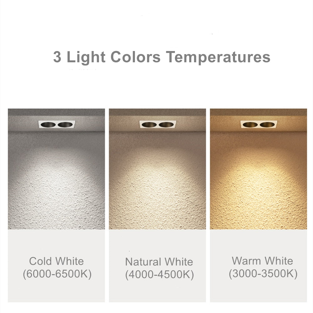 LED Downlights Anti Galre 2 Head Ceiling Spot Light 14W 24W 30W 40W for Kitchen Bedroom Living room AC110V 220V Frame Changeable