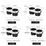 LED Downlights Anti Galre 2 Head Ceiling Spot Light 14W 24W 30W 40W for Kitchen Bedroom Living room AC110V 220V Frame Changeable