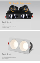 LED Downlights Anti Galre 2 Head Ceiling Spot Light 14W 24W 30W 40W for Kitchen Bedroom Living room AC110V 220V Frame Changeable