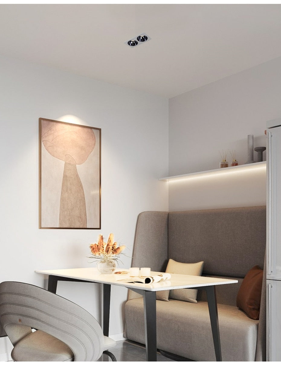 LED Downlights Anti Galre 2 Head Ceiling Spot Light 14W 24W 30W 40W for Kitchen Bedroom Living room AC110V 220V Frame Changeable