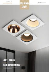 Frame Changeable LED Downlights Anti Galre Square Ceiling Spot Lights 7W 12W 15W 20W for Kitchen Bedroom Living room AC110V 220V