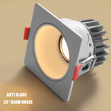 Frame Replaceable Angle Adjust Recessed Downlight 7W 12W 15W 20W Anti Glare Ceiling Spot Lamp for Hotel TV Background Aisle