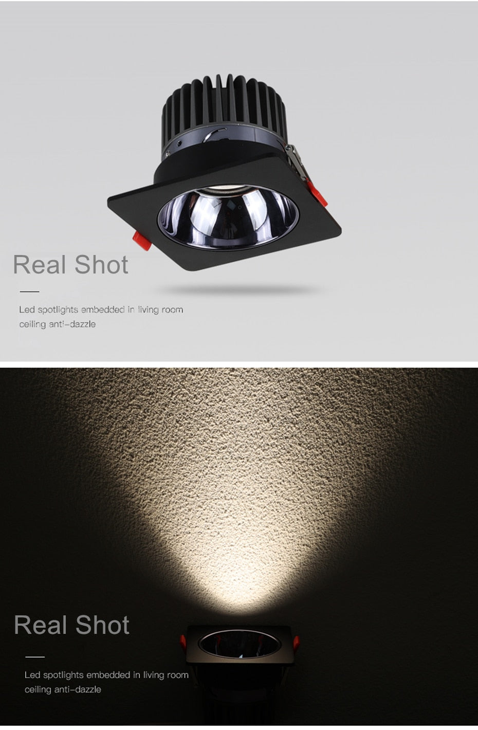 Frame Replaceable Angle Adjust Recessed Downlight 7W 12W 15W 20W Anti Glare Ceiling Spot Lamp for Hotel TV Background Aisle