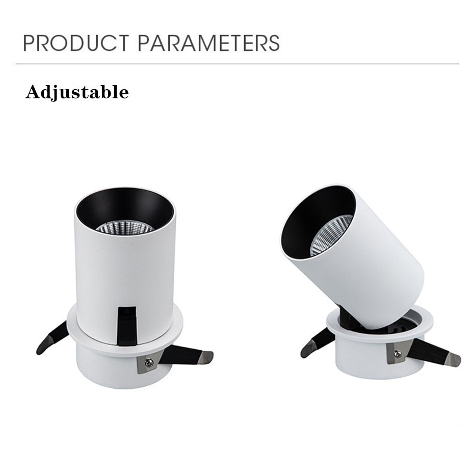 Anti Glare Led Downlight Ceiling Spot Light 7W 12W Dimmable LED Bulb AC85-265V Round Recessed lamp for indoor Lighting Fixtures