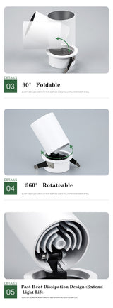 Anti Glare Led Downlight Ceiling Spot Light 7W 12W Dimmable LED Bulb AC85-265V Round Recessed lamp for indoor Lighting Fixtures