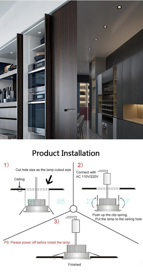 10pcs 3W LED Downlight Aluminum Recessed Dimmable Spot Lighting 220V 110V Ceiling Bedroom Kitchen Indoor Down Lamp - LED Lights For Sale : Affordable LED Solutions : Wholesale Prices