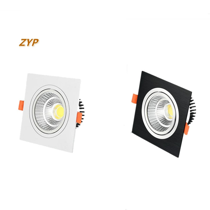 Recessed Square Dimmable LED Downlights 7W 9W 12W COB LED Ceiling Lamp AC85-265V Warm/Cold White LED Spot Lights Indoor Lighting