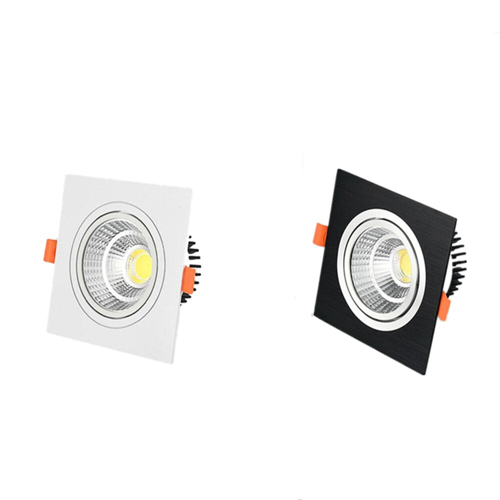 Recessed Square Dimmable LED Downlights 7W 9W 12W COB LED Ceiling Lamp AC85-265V Warm/Cold White LED Spot Lights Indoor Lighting