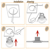 Recessed Square Dimmable LED Downlights 7W 9W 12W COB LED Ceiling Lamp AC85-265V Warm/Cold White LED Spot Lights Indoor Lighting