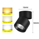 LED Surface Mounted Downlight Ceiling Spotlight Adjustable Angle Non-opening Ceiling Aisle Corridor Entrance Hallway Downlight