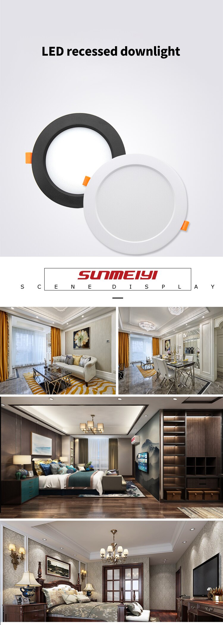 Led Downlight Recessed Indoor Led Ceiling Lamp 7W 9W 12W 15W AC220V Led Spot Lamp For Living Room Foyer Bar Counter Office