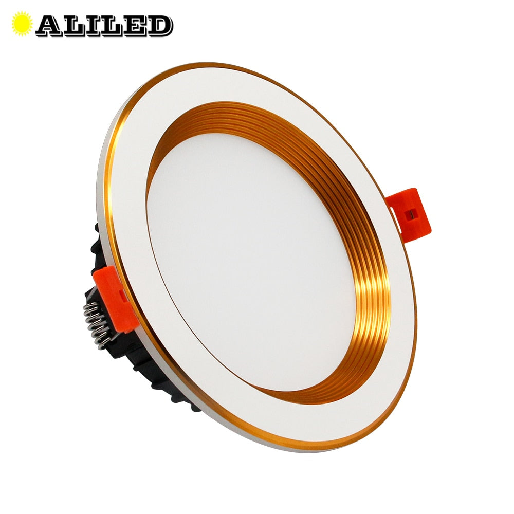LED Downlight Ceiling Led Recessed Downlight Golden Aluminum Round Recessed Lamp Spot Led 7W 9W 12W For Room Office Lighting