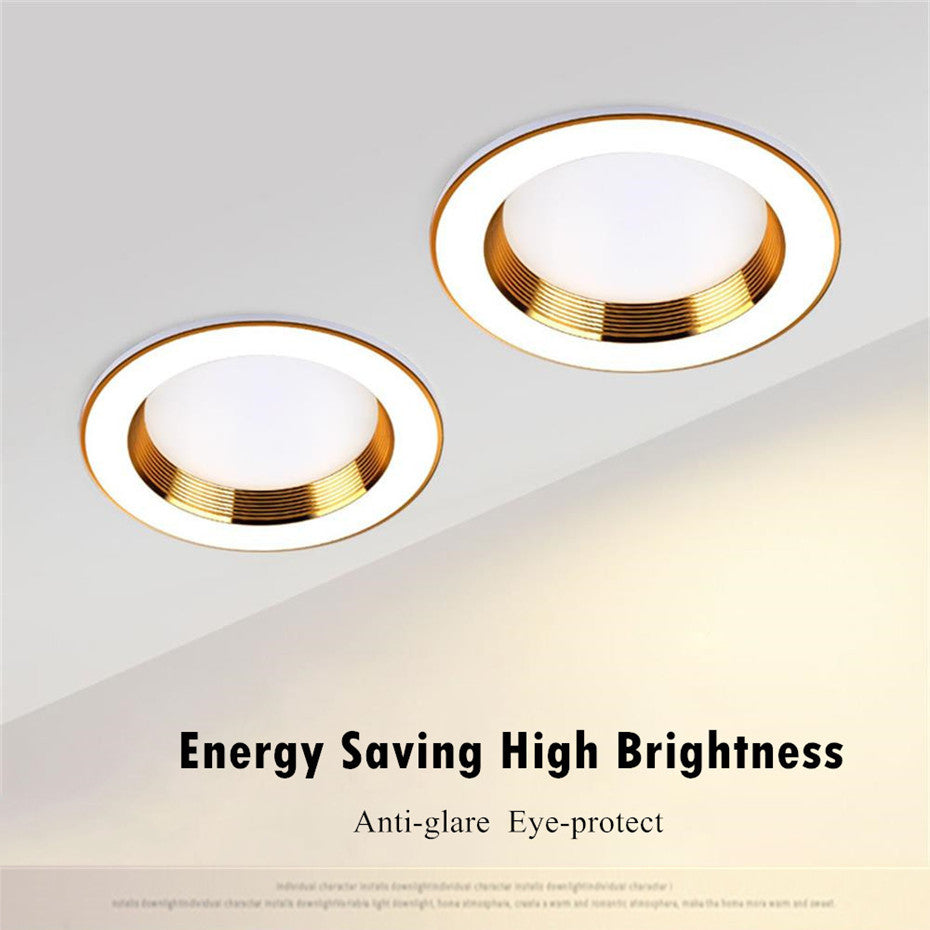 LED Downlight Ceiling Led Recessed Downlight Golden Aluminum Round Recessed Lamp Spot Led 7W 9W 12W For Room Office Lighting